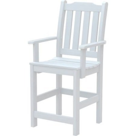 HIGHWOOD USA Highwood® Synthetic Wood Lehigh Counter Height Dining Chair With Arms, White AD-CHCL2-WHE